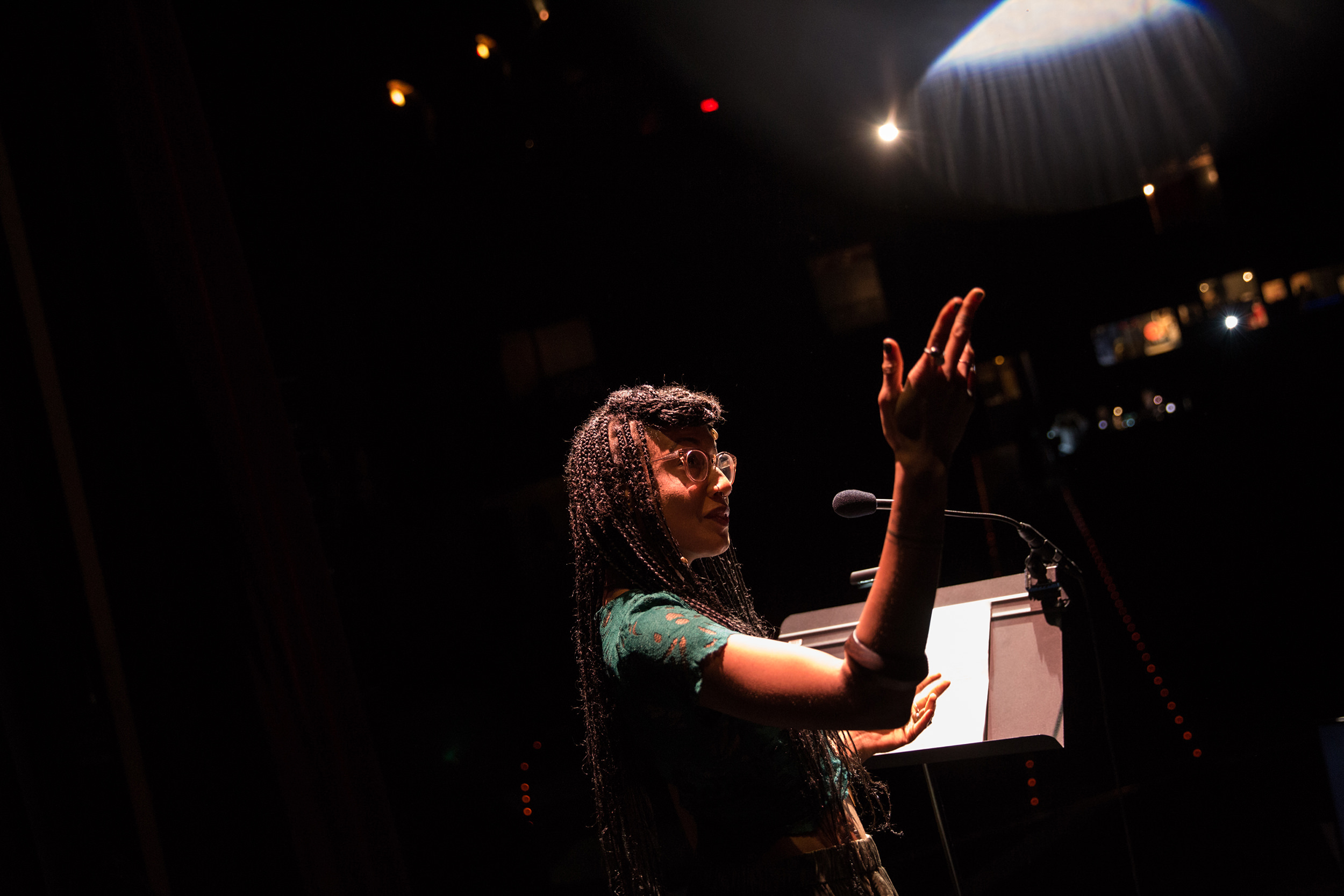 Sophia Nahli Allison performs on stage.